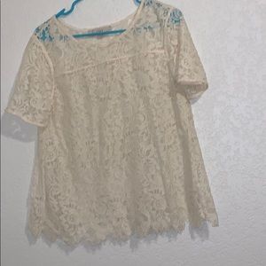 cream lace shirt